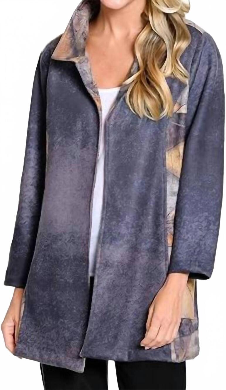 NEW ALI MILES knit open front jacket in abstract multi